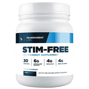 Transparent Labs Stimulant Free Pre-Workout, Natural Ingredient, Caffeine Free, Gluten-Free, Non-GMO, No Artificial Sweeteners, no Artificial Coloring, Tropical Punch