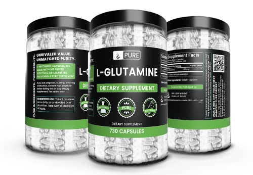 Pure Original Ingredients L-Glutamine (730 Capsules) No Magnesium Or Rice Fillers, Always Pure, Lab Verified