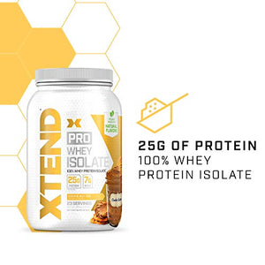 XTEND Pro Protein Powder Cookie Butter | 100% Whey Protein Isolate | Keto Friendly + 7g BCAAs with Natural Flavors | Gluten Free Low Fat Post Workout Drink | 1.8lbs