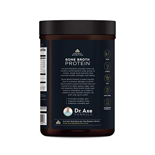 Bone Broth Protein Powder by Ancient Nutrition, Salted Caramel, 19g Protein per Serving, Beef, Supports Healthy Skin, Gut Health, Joint Supplement, Gluten Free, Paleo and Keto Friendly, 20 Servings