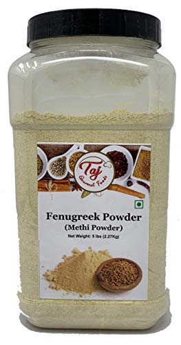TAJ Premium Indian Methi Powder, Fenugreek Powder, (5 Pound Jar)