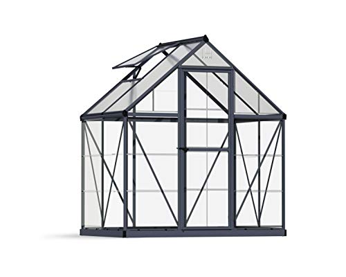 Palram 6x4 Hybrid Hobby Greenhouse, 6' x 4' x 7', Gray