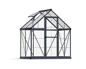 Palram 6x4 Hybrid Hobby Greenhouse, 6' x 4' x 7', Gray