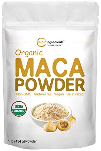 Pure Organic Maca Powder, 1 Pound, Gelatinized for Better Absorption, Rich in Antioxidants, Help Energy, Libido, Stamina, Endurance, Strength and Immune System, No GMOs, Vegan Friendly and Peru Origin