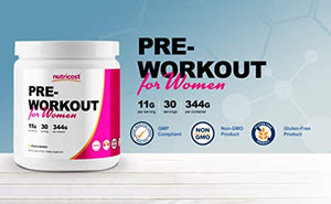 Nutricost Pre-Workout Powder for Women Peach Mango (30 Serv)