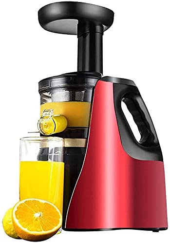 XUERUIGANG Juicer Machines, Slow Masticating Juicer Extractor Easy to Clean, Quiet Motor and Reverse Function, Cold Press Juicer for Vegetable and Fruit Carrots, Oranges and Celery etc （Red）