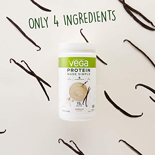 Vega Protein Made Simple, Vanilla, 39 Servings XL Tub - Plant Based Healthly Vegan Protein Powder with no Stevia, Dairy Free, Gluten Free, Vegetarian, 2.2 Pounds