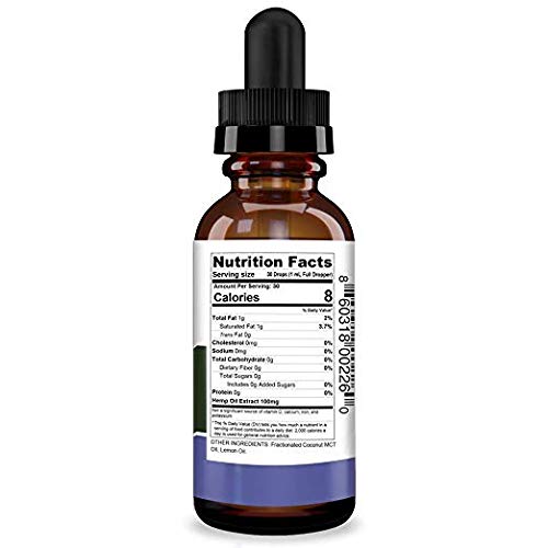 Hemp Oil 250mg for Fast Relief :: Anxiety, Inflammation, Pain, Sleep, Nausea, Depression :: MCT Oil Packed with Omega 3,6 Fatty Acids :: Better with Nature 30 Day Supply :: Peppermint Flavor