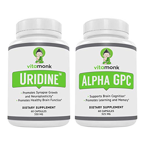 Alpha GPC and Uridine Stack - Mr Happy Stack - Uridine Monophosphate with No Artificial Fillers - Bioavailable Choline Supplements Promote Cognition, Focus, Mental Clarity and Dopamine Receptor Health