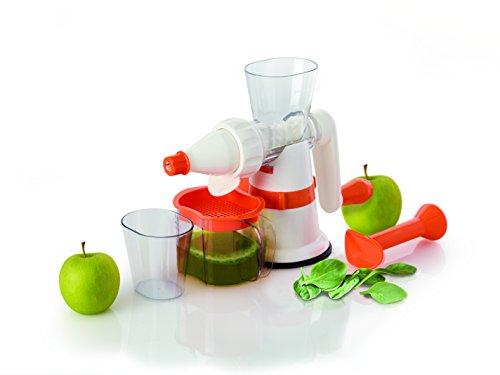 Farberware Professional Hand Crank Manual Juicer, White/Orange