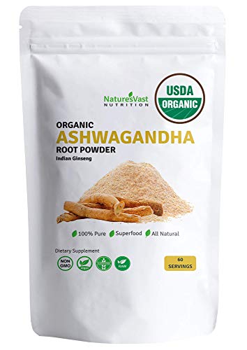 Ashwagandha Root Powder-USDA Organic 100% Pure-4.4oz-60 Servings