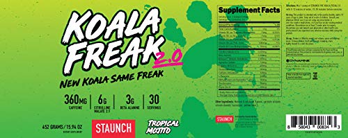 Staunch Koala Freak 2.0 Pre-Workout (Mystery) 30 Servings - Pre & Post Workout Powder