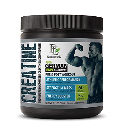 Post Workout for Men - German CREATINE Powder - MICRONIZED CREATINE MONOHYDRATE CREAPURE 300G 60 Servings - Endurance Booster - 1 CAN