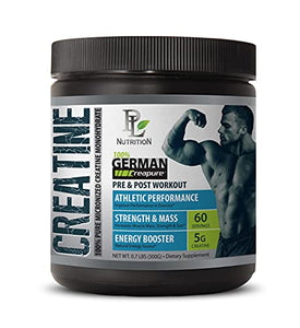 Post Workout for Men - German CREATINE Powder - MICRONIZED CREATINE MONOHYDRATE CREAPURE 300G 60 Servings - Endurance Booster - 1 CAN
