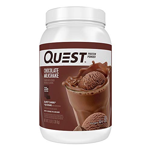 Quest Nutrition Chocolate Milkshake Protein Powder, High Protein, Low Carb, Gluten Free, Soy Free, 48 Ounce (Pack of 1)