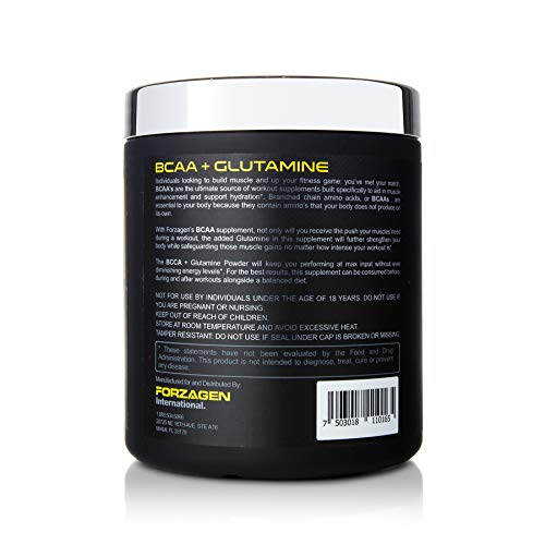 Forzagen BCAA Powder with Glutamine 30 Servings, Branched Chain Amino Acid Powder, Recovery Post Workout, Build, Hydration Available 4 Flavors (Blue Razz)