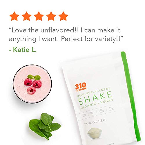 Vegan Organic Plant Protein Powder and Meal Replacement Shake - By 310 Nutrition - Gluten, Dairy and Soy Free - 0g of Sugar | Keto and Paleo Friendly… (Unflavored, 28 Servings)
