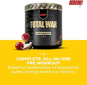 Redcon1 Total War - Pre Workout, 30 Servings, Boost Energy, Increase Endurance and Focus, Beta-Alanine, 350mg Caffeine, Citrulline Malate, Nitric Oxide Booster - Keto Friendly (Tigers Blood) 2-Pack