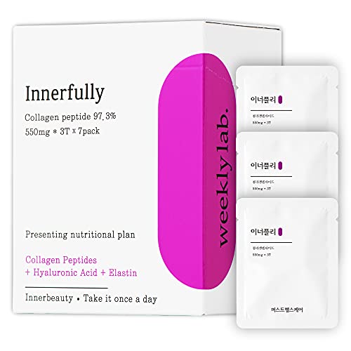 Weeklylab Innerfully- Daily Collagen Peptides Packs for Men & Women, Convenient on-The-go Weekly Packets, Low Molecular Weight Collagen, Bioactive Collagen Peptides for Skin