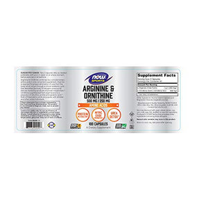 Arginine Ornithine Now Foods 100 Caps