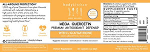 Body Kitchen - Mega Quercetin 1000mg with L-Glutathione, Complete Respiratory Support, Promotes NAC Production, Supports Immune, Cardiovascular Health and Detox, Non-GMO, Veggie Caps, 3 Pack