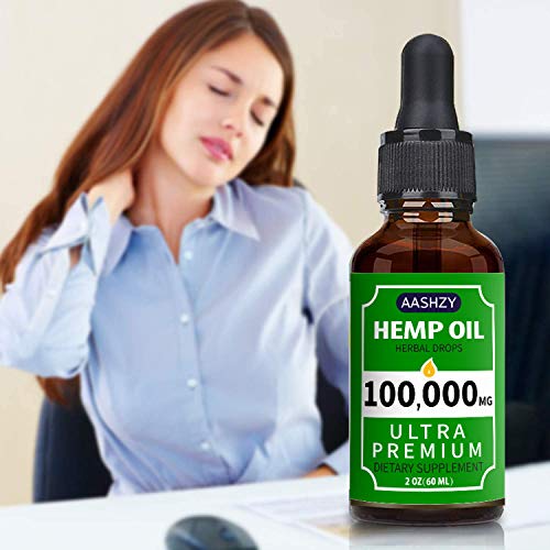 Hemp Seed Oil Drops 100,000 - Mint - Natural Omega 3, 6, 9 Source -2oz