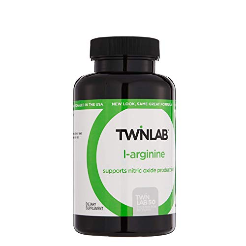 Twinlab L ARGININE 500MG - 100 Cap- Supports Nitric Oxide Production | Free Form Amino Acid