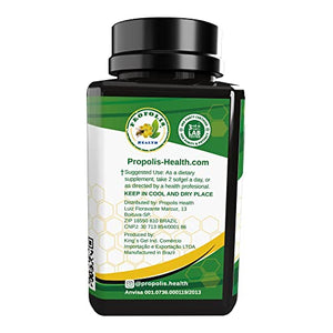 Bee Propolis Softgel Longevity 180 Capsules | Brazilian Bee Propolis - Boost Your Bee Therapy 3 Months Suply - Propolis Health - High Concentrate Minimum 25% Dry Extract - 1000mg Per 2 Capsules