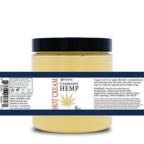 Zatural Hemp Hot Cream with Essential Oil Blend, Aloe, Hemp, and More (8oz jar)