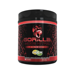 Gorilla Mode Nitric Stimulant Free Pre-Workout – Best Tasting and Most Effective Stimulant Free Pre-Workout / Massive Pumps · Vasodilation · Power / 698 Grams (Lemon Lime)