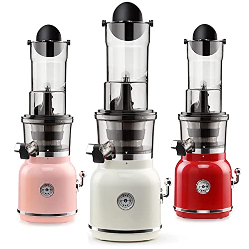 HIZQ Slow Juicer Masticating Juicer Machine, Wide Groove Slow Juicer for Nutritious Fruit And Vegetable Juicer Spiral Cold Press Juicer Is BPA Free Masticating Juicers for Vegetables,White