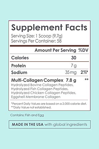 SkinnyFit Super Youth Multi-Collagen Peptide Powder Chocolate Cake Flavor, Hair, Skin, Nail, & Joint Support, 58 Servings