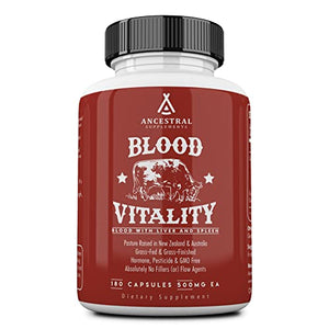 Ancestral Supplements Blood Vitality (w/ Blood, Liver, Spleen) — Supports Life Blood, Bioavailable Heme Iron, Energy and Exercise Performance