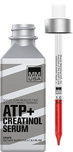 MMUSA ATP+ Creatine Serum Muscle Fuel, Fast + Clean, Pre-Workout Muscle Power, Sublingual Liquid Absorbs Instantly, Extends Endurance, No Loading or Weight Gain, Gray, Grape, 5.1 Fl Oz, (L7342G)