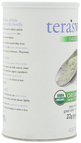 teraswhey Grass Fed Organic Whey Protein, Plain, 12 Ounce
