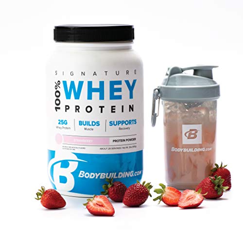 Bodybuilding Signature 100% Whey Protein Powder | 25g of Protein per Serving | Strawberry, 5 lbs