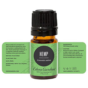 Edens Garden Hemp Essential Oil, 100% Pure Therapeutic Grade (Undiluted Natural/ Homeopathic Aromatherapy Scented Essential Oil Singles) 5 ml