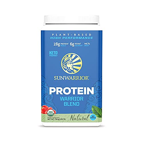 Sunwarrior Warrior Blend - Organic Vegan Plant Protein Powder with BCAAs and Pea Protein - Dairy Free, Gluten Free, Soy Free, Non- GMO, Plant Based Protein Powder, Sugar Free and Keto Friendly