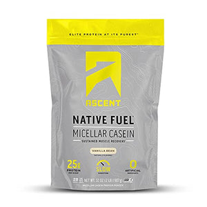 Ascent Native Fuel Micellar Casein Protein Powder - 2 Lbs - Vanilla Bean,32 Ounce (Pack of 1)