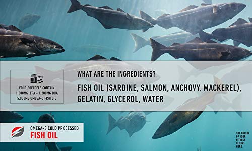 Strength Genesis Fish Oil Omega 3 5000mg EPA DHA, Cold Pressed Omega 3 Fish Oil Molecularly Distilled Cold Processed 120 Soft Gels