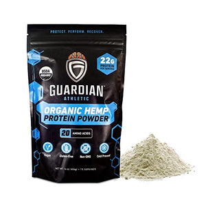 Guardian Athletic - Organic Hemp Protein Powder, Plant Based Protein Powder, Non-GMO, Gluten-Free, and Vegan Protein Powder, 15 Servings, 454g