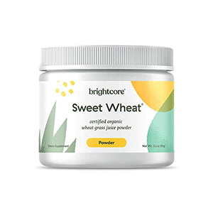 Brightcore Nutrition - Sweet Wheat, Wheat Grass Juice Powder, Green Superfood for Digestive Health and Immune Boost, Nutrient-Rich Wheatgrass Juice Drink, 90 Grams