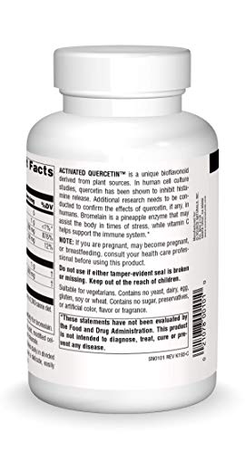 Source Naturals Activated Quercetin - Plant-Derived Bioflavonoid Complex - Seasonal & Immune Defense - 200 Tablets Vegetarian Friendly