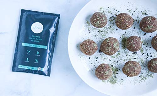 SANO Organic Cacao Chocolate Plant Based Protein Powder, Vegan, Keto Friendly, Low Net Carbs, Non Dairy, Gluten Free, Sugar Free, Lactose Free, Soy Free, Non-GMO, 28 Single Serving Packets