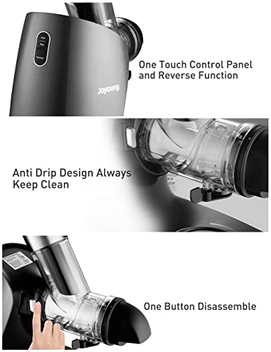 JOYOUNG Juicer Machines with Upgraded Ceramic Auger Masticating Juicer Higher Juice Yield, Slow Juicer 3 inches Large Feed Chute BPA Free Easy to Clean