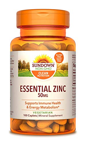 Sundown Zinc Gluconate 50 mg, 100 Caplets (pack of 3)