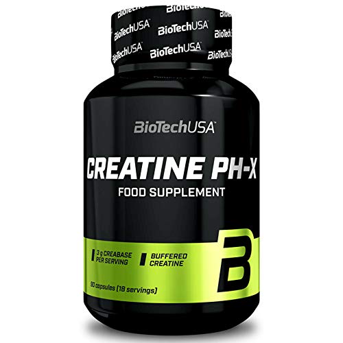 BIOTECH USA CREATINE PH-X | Buffered Creatine Monohydrate | Muscle Mass Growth | Bodybuilding Pills (90 Capsules = 1 Bottle)