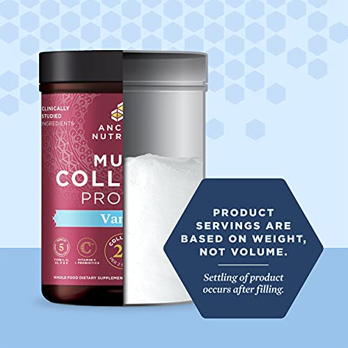Collagen Powder Protein by Ancient Nutrition, Multi Collagen Vanilla Protein Powder, 24 Servings, Vitamin C, Hydrolyzed Collagen Peptides Supports Skin and Nails, Gut Health, Joint Supplement, 9oz