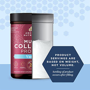 Collagen Powder Protein by Ancient Nutrition, Multi Collagen Vanilla Protein Powder, 24 Servings, Vitamin C, Hydrolyzed Collagen Peptides Supports Skin and Nails, Gut Health, Joint Supplement, 9oz
