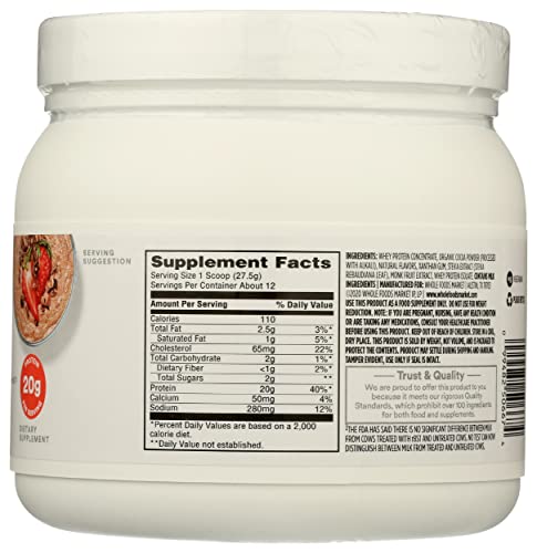 365 by Whole Foods Market, Protein Whey Grassfed Chocolate, 11.6 Ounce